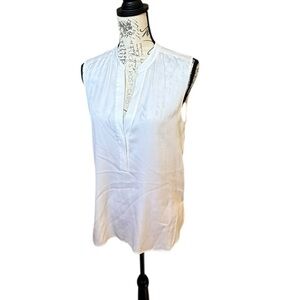 Vince White Silk  Sleeveless Tank Top